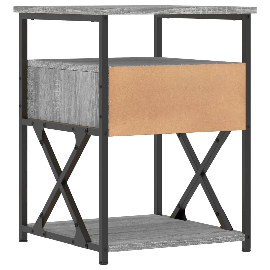 Set di 2 Comodini | Armadio da Notte | Mobiletto da notte Grigio Sonoma 40x42x55 cm in Legno Multistrato