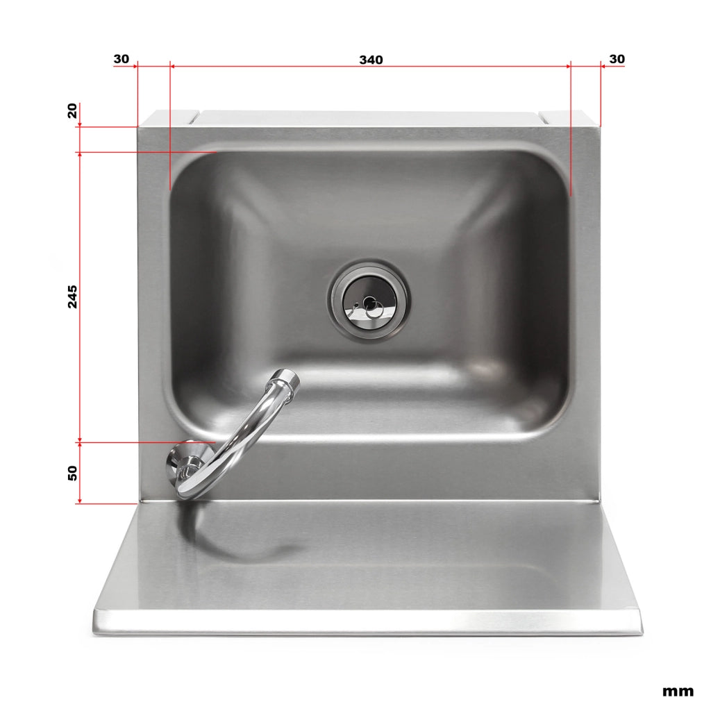 Lavello professionale acciaio inox paraspruzzi Lavamani con comando a ginocchio