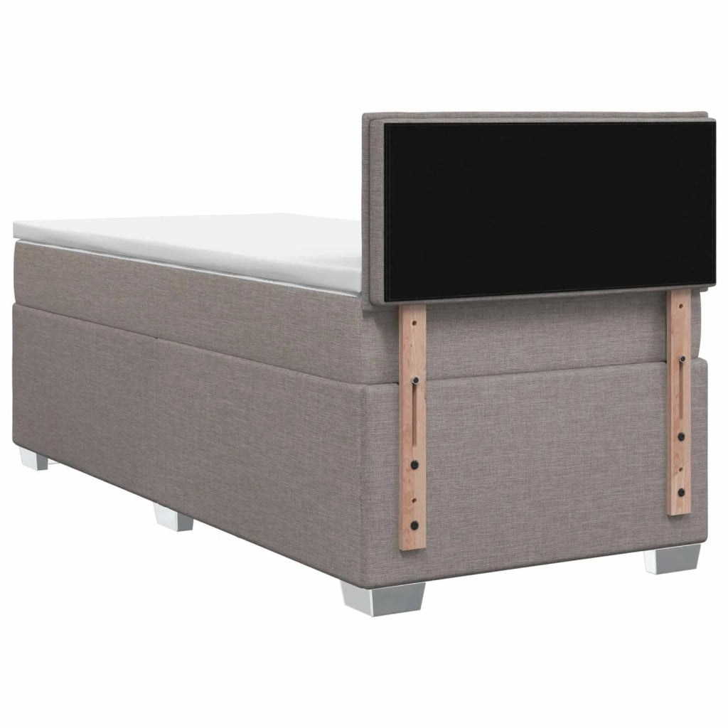 Letto con Box Spring, Materasso e LED Tortora 90 x 190 cm 3451844