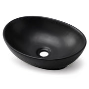 Lavabo da appoggio ovale OVALIS ceramica 41 cm Nero Opaco