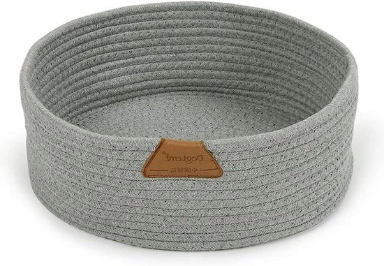 Nido per gatti in grigio, corda di cotone morbida, lavabile, per gatti, riposo, sonno, casa, giocattolo, gatto, zona di riposo, stazione per cuccioli, zona di riposo universale per 4 stagioni, medium.