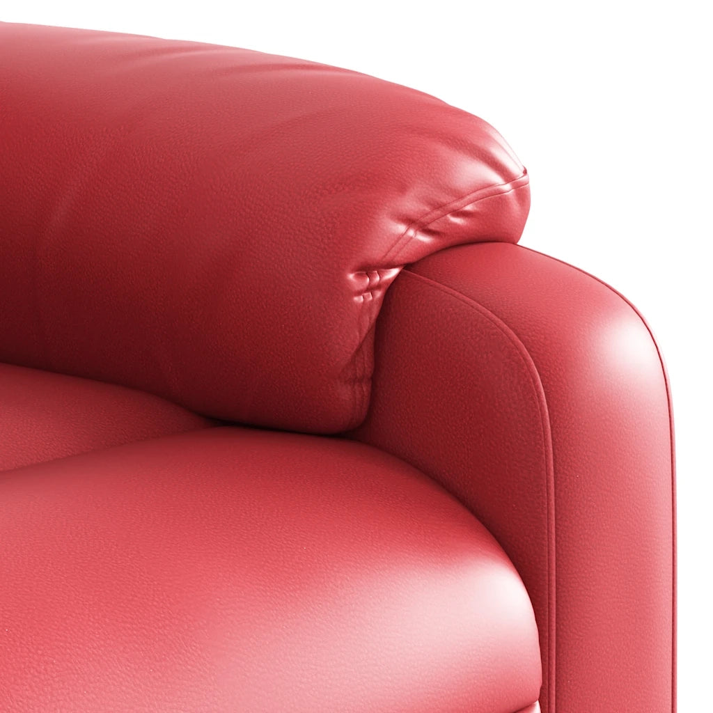 Poltrona Reclinabile Elettrica Rossa in Similpelle 3205033
