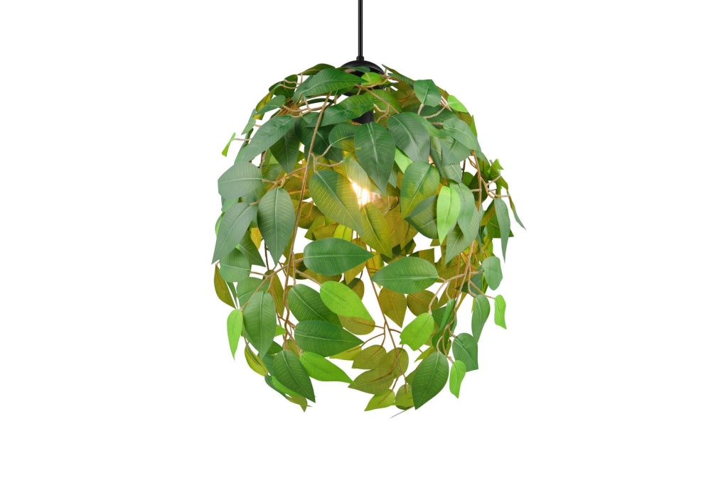 Lampada sospensione LEAVY verde foglie Ø38 E27 catena