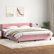 Giroletto a Molle con Materassi Rosa 180x210 cm in Velluto 3317456