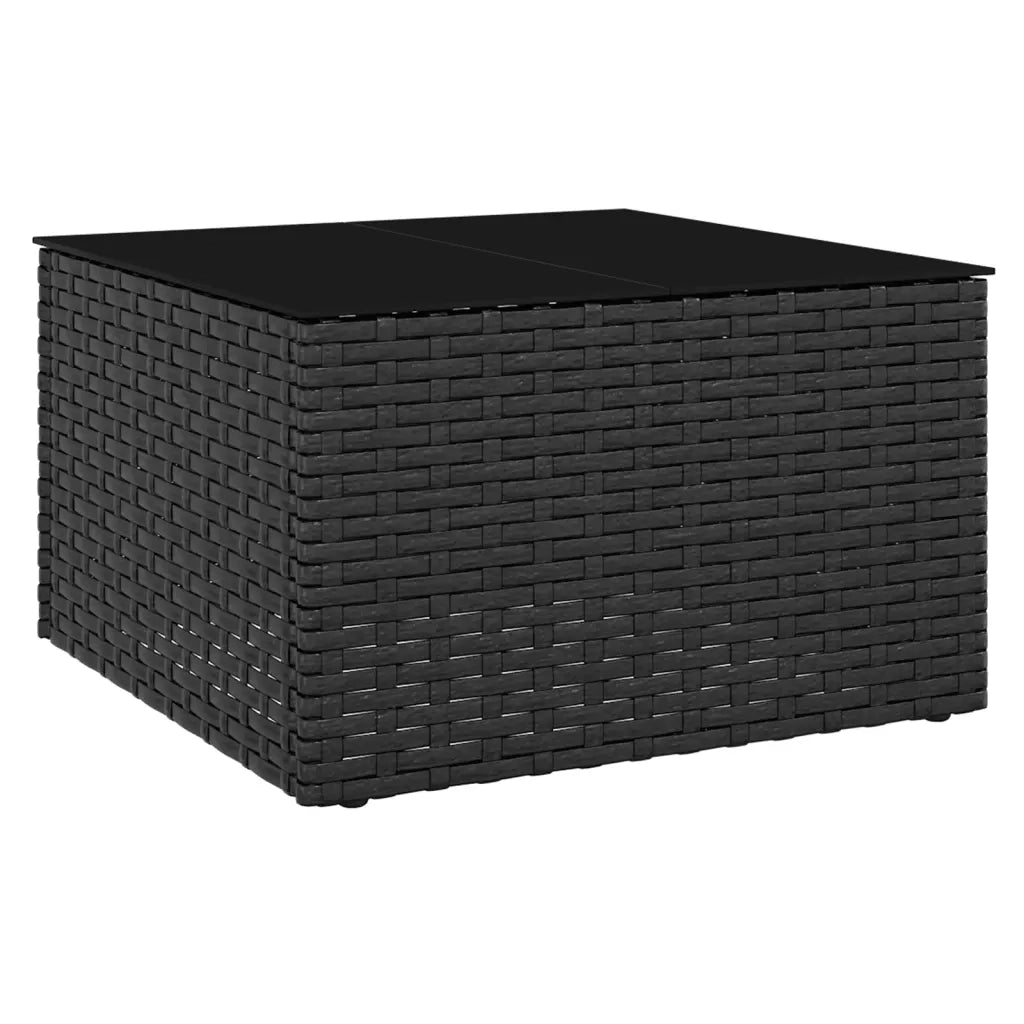 Set da Giardino 2 pz con Cuscini Nero in Polyrattan 362345