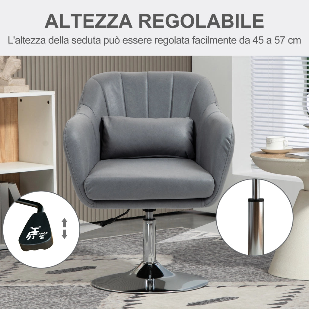 Sedia da ufficio girevole con schienale regolabile ¨C Minimal ¨C Grigio