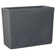 Vaso Fioriera Cassetta Alta Rigata Shabby Vasar h 61cm in resina Colore: Grigio Ghisa