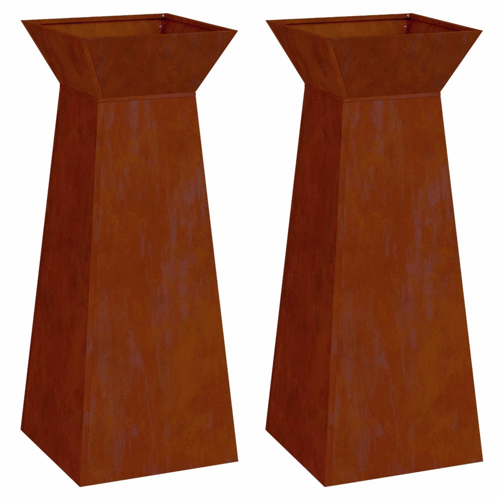 Vaso a Pilastro 2 pcs Argento 40 x 40 x 100 cm 873865