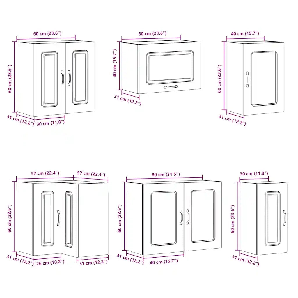 Set Mobili da Cucina 11 pz Lucca Neri Legno Multistrato 3314922