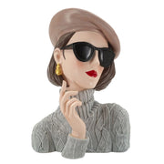 Scultura Donna Paris -B- in resina multicolore