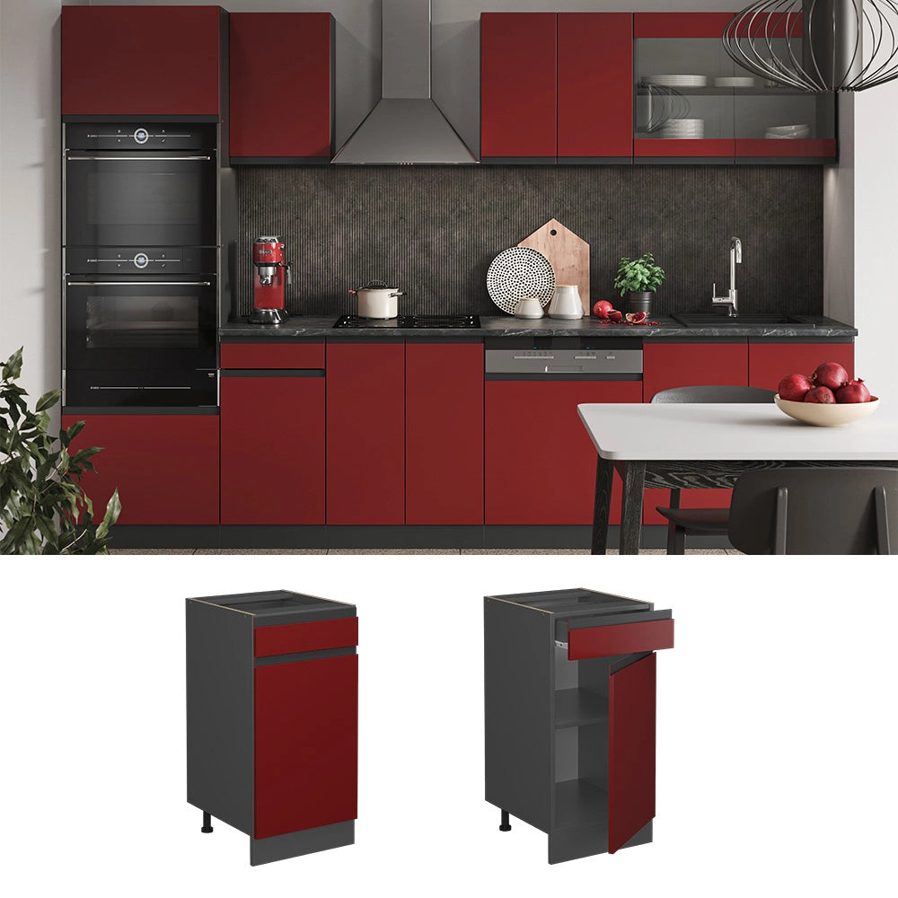 Vicco Mobiletto base per cucina Rosso 40 cm PL Marmo