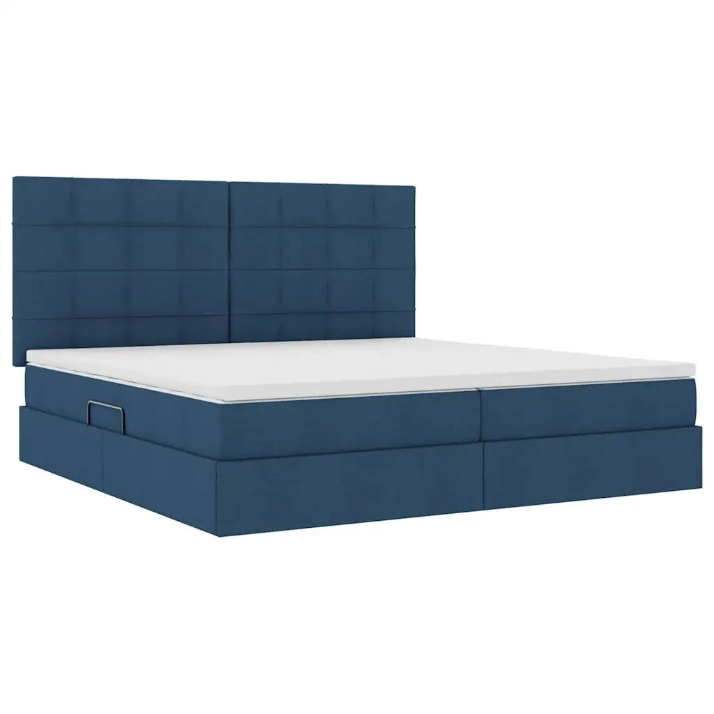 Letto con contenitore e LED con led Blu 200 x 200 cm Poliestere