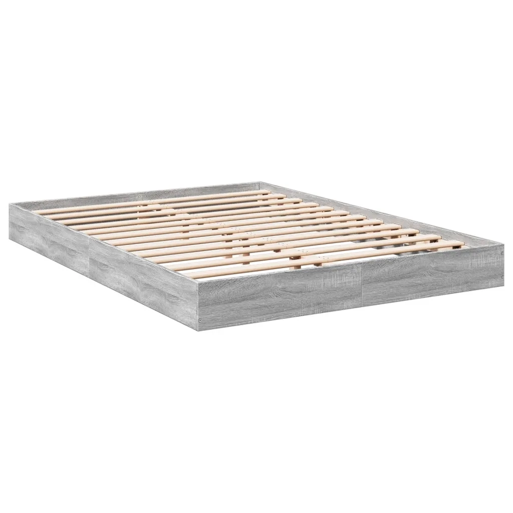 Letto matrimoniale | Letto per adulti | Giroletto Grigio Sonoma 140x200 cm in Legno Multistrato