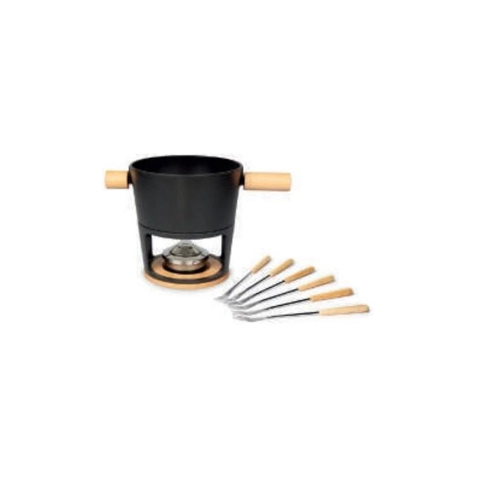 Stöckli 7576.80 Set per fonduta 3,2 L Nero, Legno 6 persona(e)