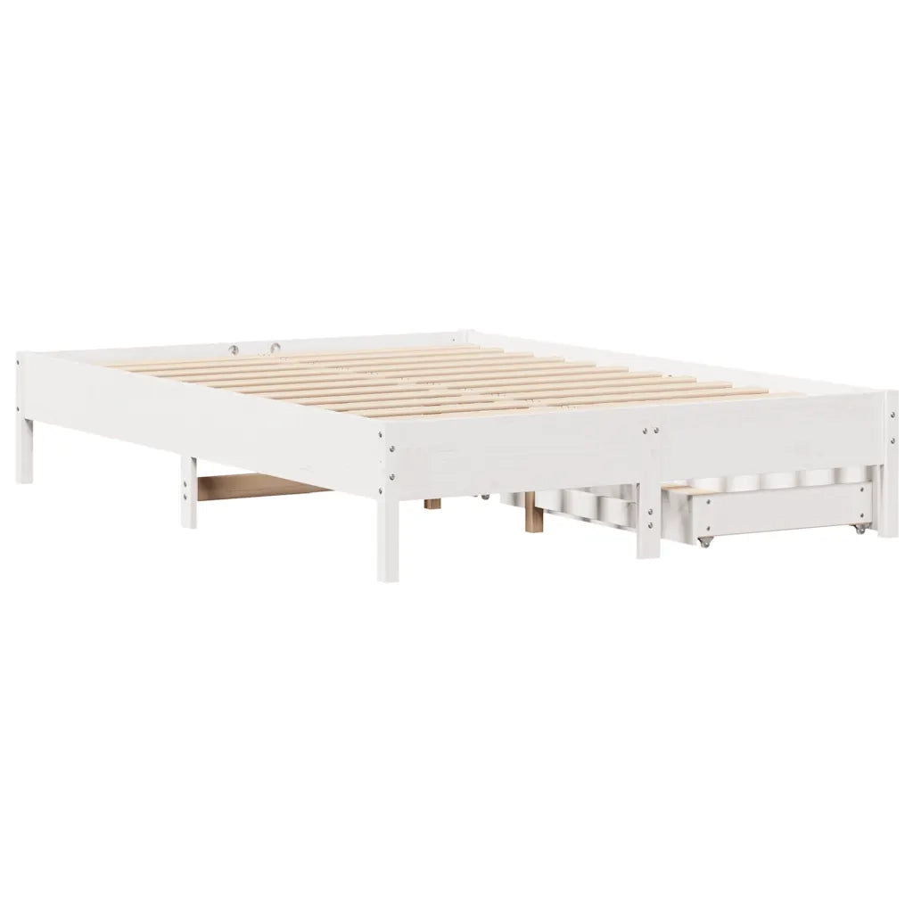 Letto senza Materasso-Struttura Letto Bianco 120x190 cm Legno Massello di Pino 186213