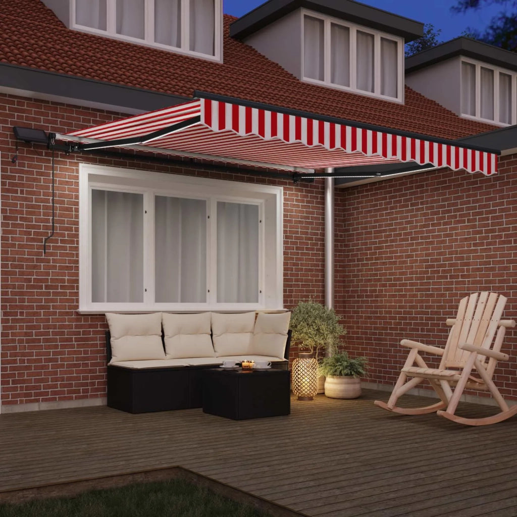 Tenda Retrattile Rosso e bianco 300 x 250 cm Tessuto 3329984