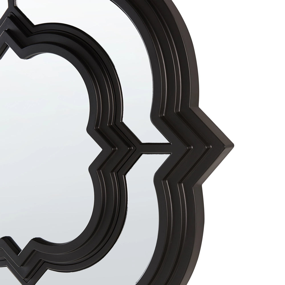 Specchio da parete nero 51 cm materiale sintetico dalla forma irregolare