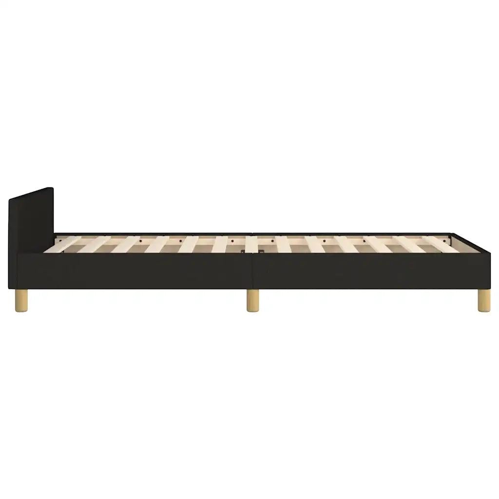 Letto singolo | Letto per adulti | Giroletto con Testiera senza Materasso Nero 90x190 cm Tessuto
