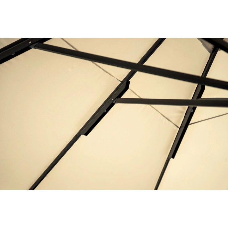Ombrellone 5x5 Palo Centrale Antracite Push Up Telo Ecru' Moia