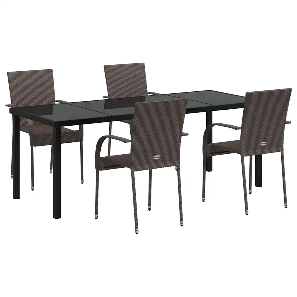 Set da Pranzo per Giardino 5 pcs Marrone 3379400