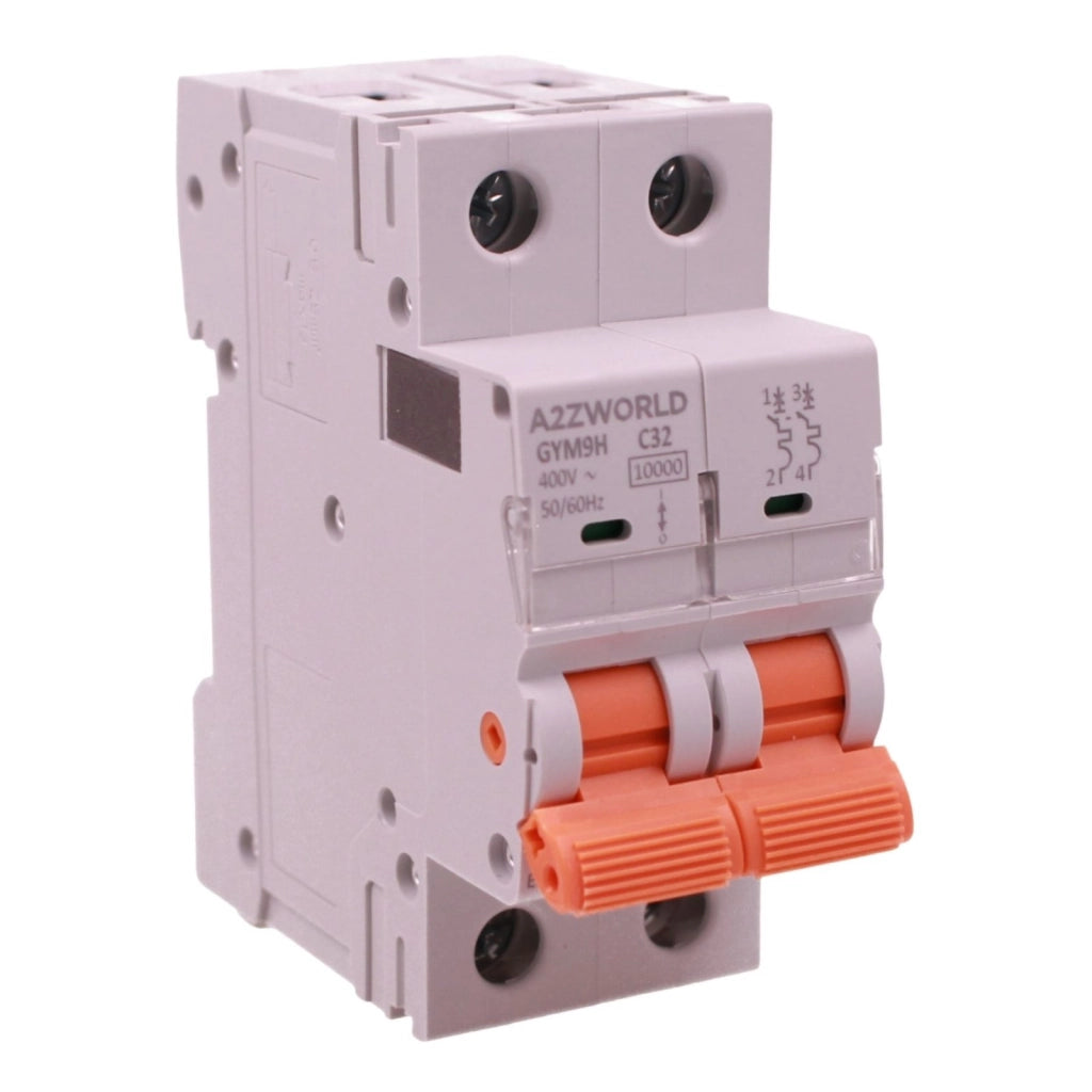 MCB Interruttore Magnetotermico Automatico Curva C 2P 2M 10000A AC 400V IP20 GYM9H, Accoppiabile Con Bobina di Sgancio GA01231 GA01232, Disponibili 25A 32A 40A 63A (C32A)