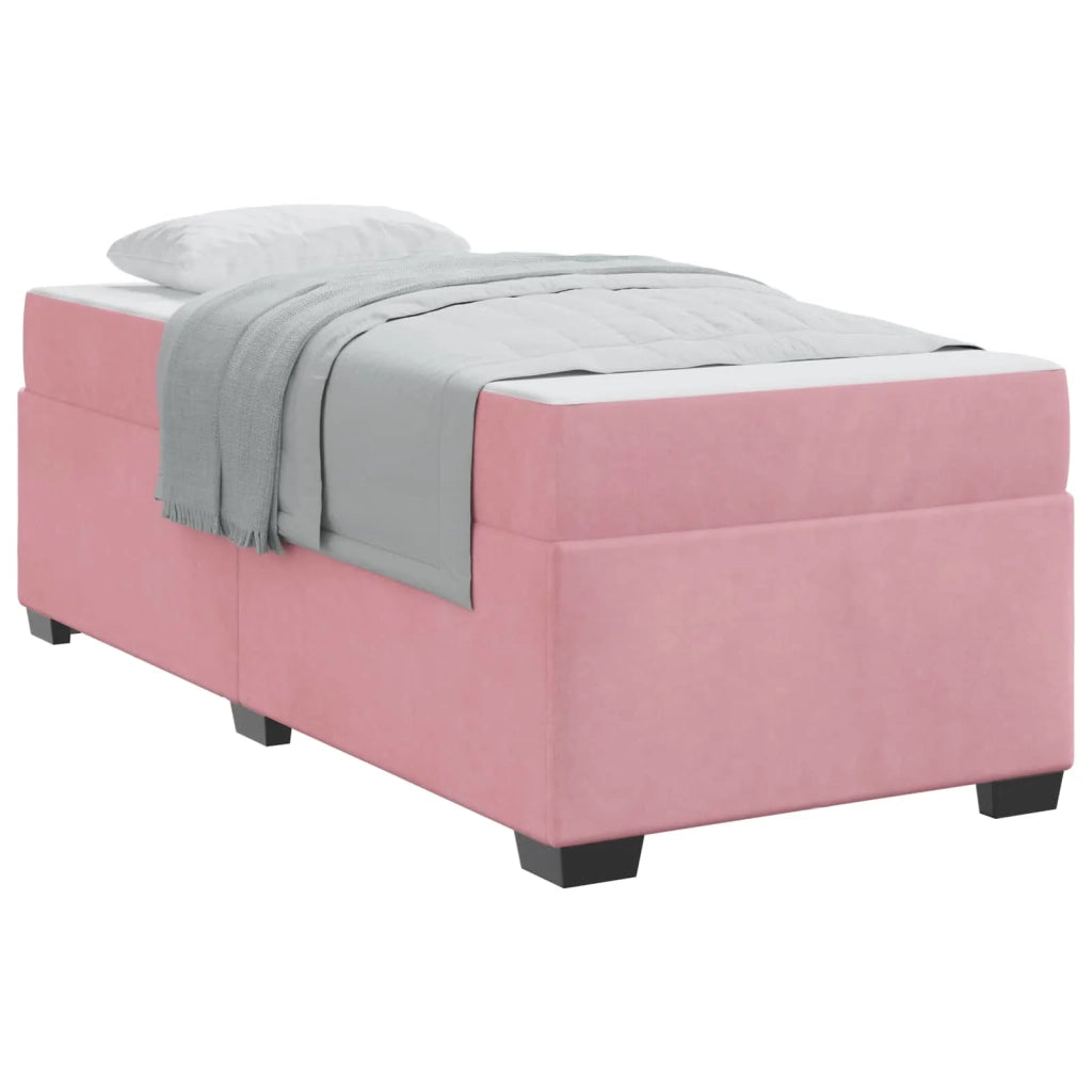 Letto singolo | Letto per adulti | Struttura del letto con materasso Rosa 100 x 200 cm Tessuto
