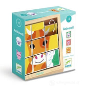 Puzzle cubi in legno Animoroll,Djeco, Eta 2+