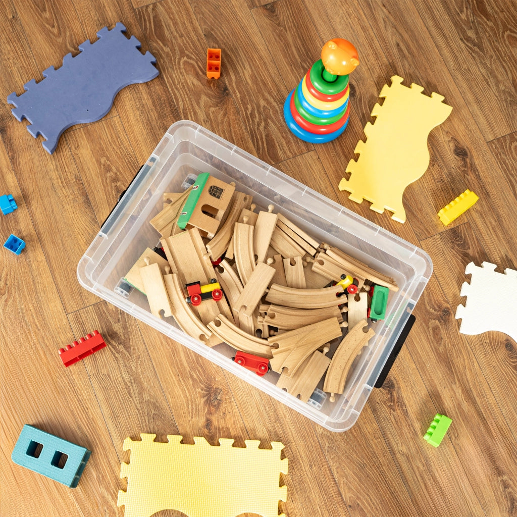 Set di 3 contenitori portaoggetti in plastica KADAX con coperchi.