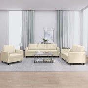 Set di Divani 3 pz con Cuscini crema in Similpelle 3201741