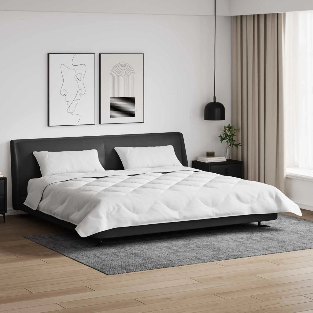 Piumone | Duvet con Cuscini 3 pz Bianco Microfibra e Piuma d'Oca