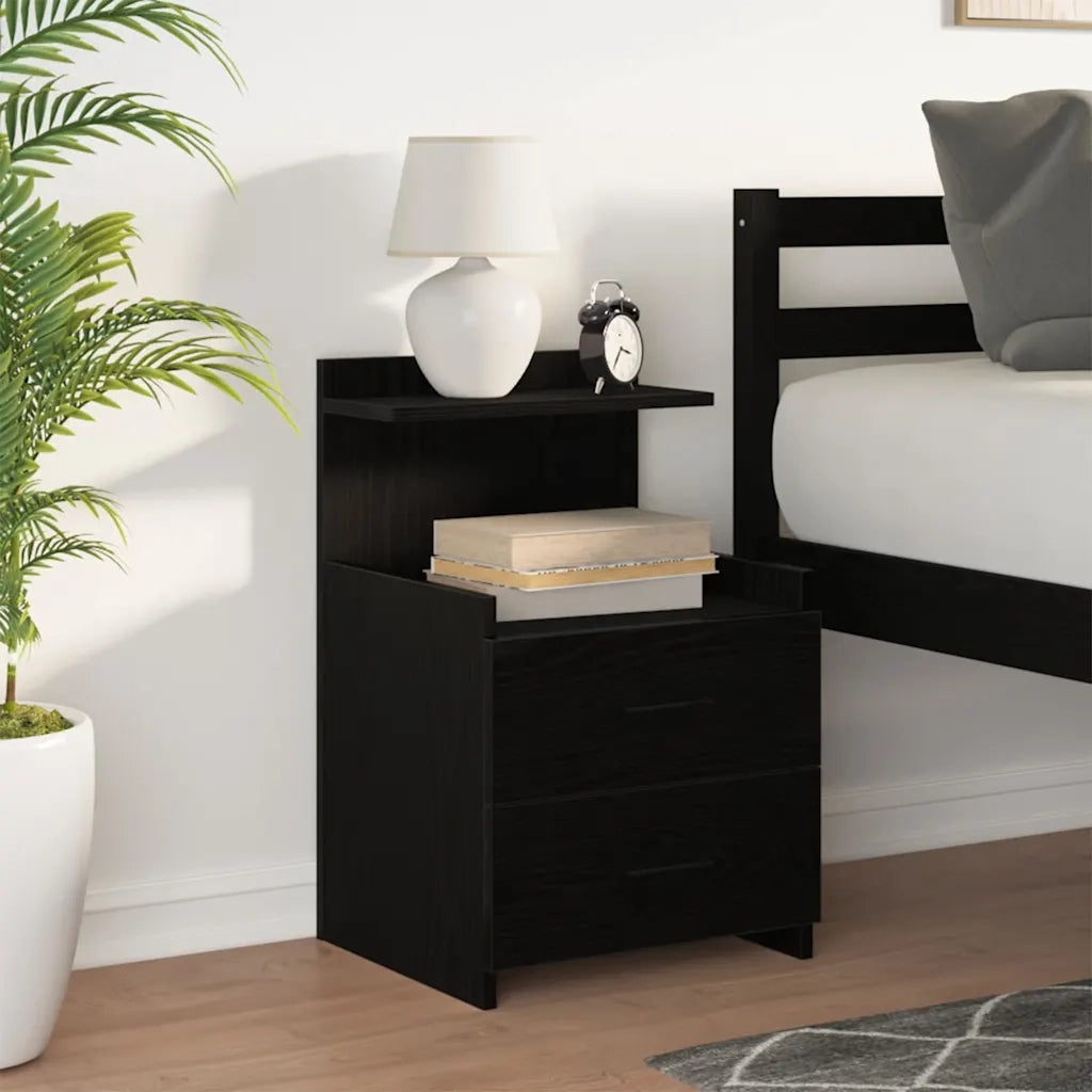 Comodino con 2 cassetti Nero 40x36,5x62 cm 858634