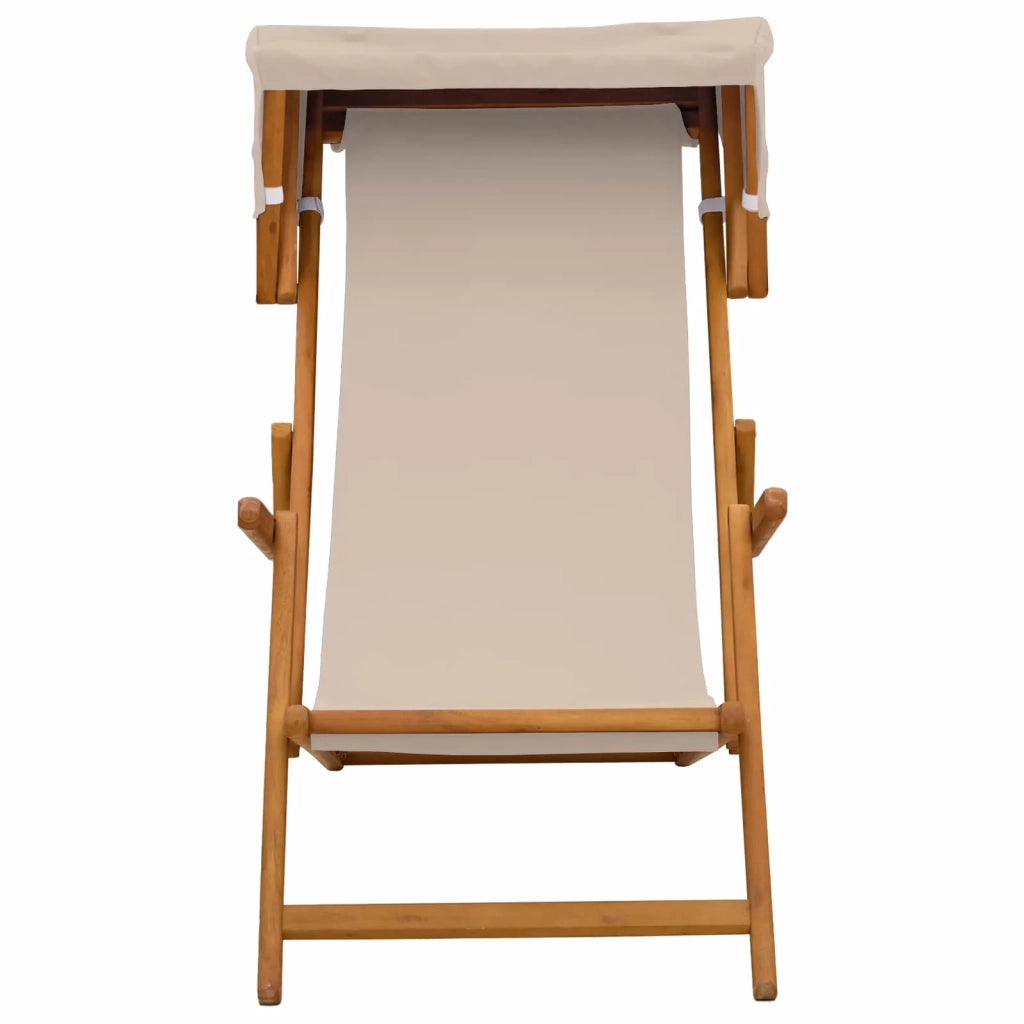 Lettino 3 Posizione Legno di Eucalipto Massello Beige 42024888