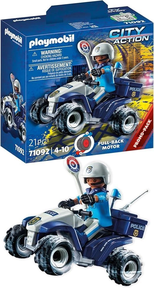 PLAYMOBIL City Action  Police Quad with Pullback Motor,Età 4-10 anni