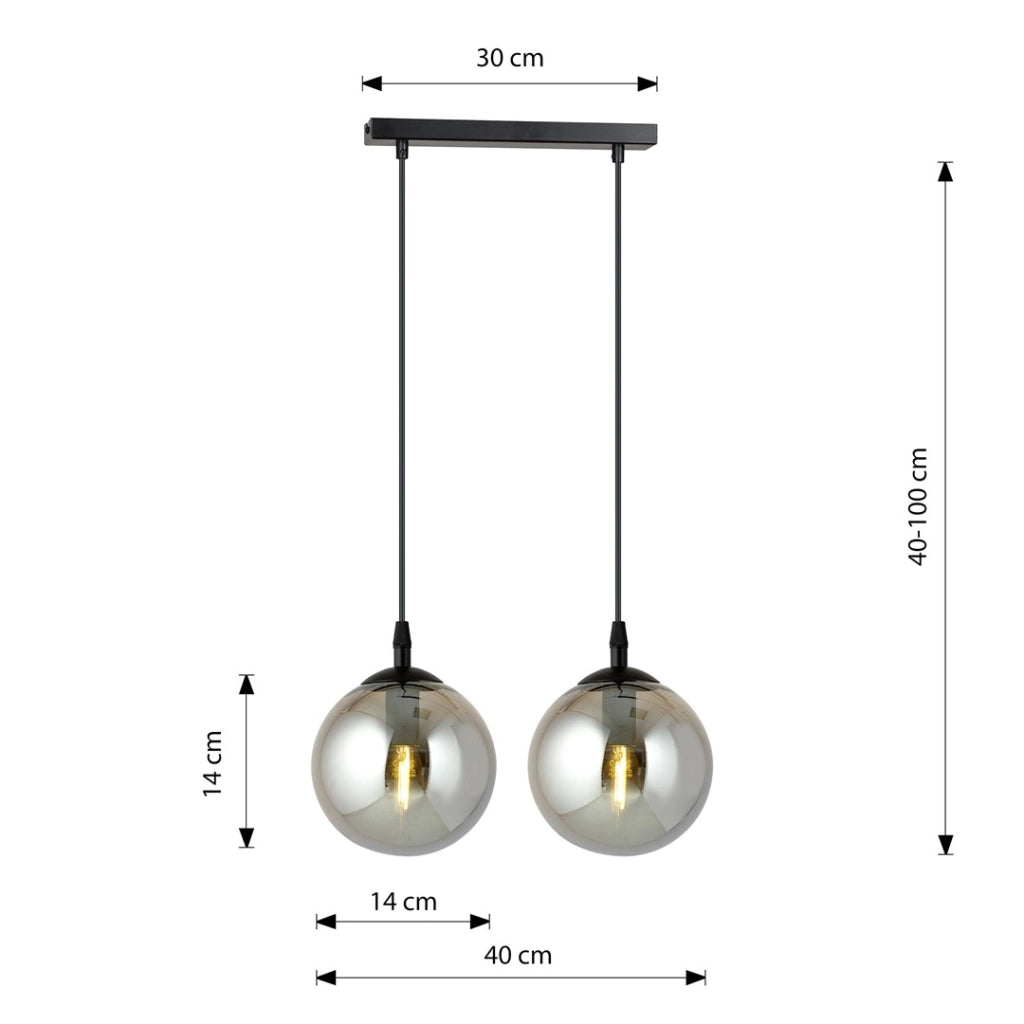 Lampada a sospensione Emibig Cosmo 2 2xE14 nero grafite