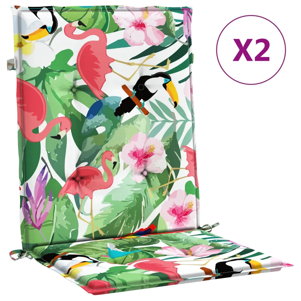 Cuscini per Sedia Schienale Basso 2 pz Multicolore in Tessuto 361325