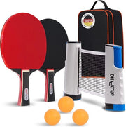 Impostazione di Tavolo da Ping Pong per 2 giocatori con rete estensibile e accessori