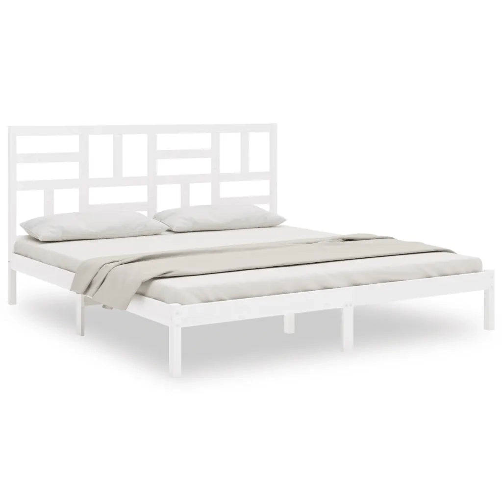 Giroletto-Struttura Letto Bianco in Legno Massello 180x200 cm Super King 347507