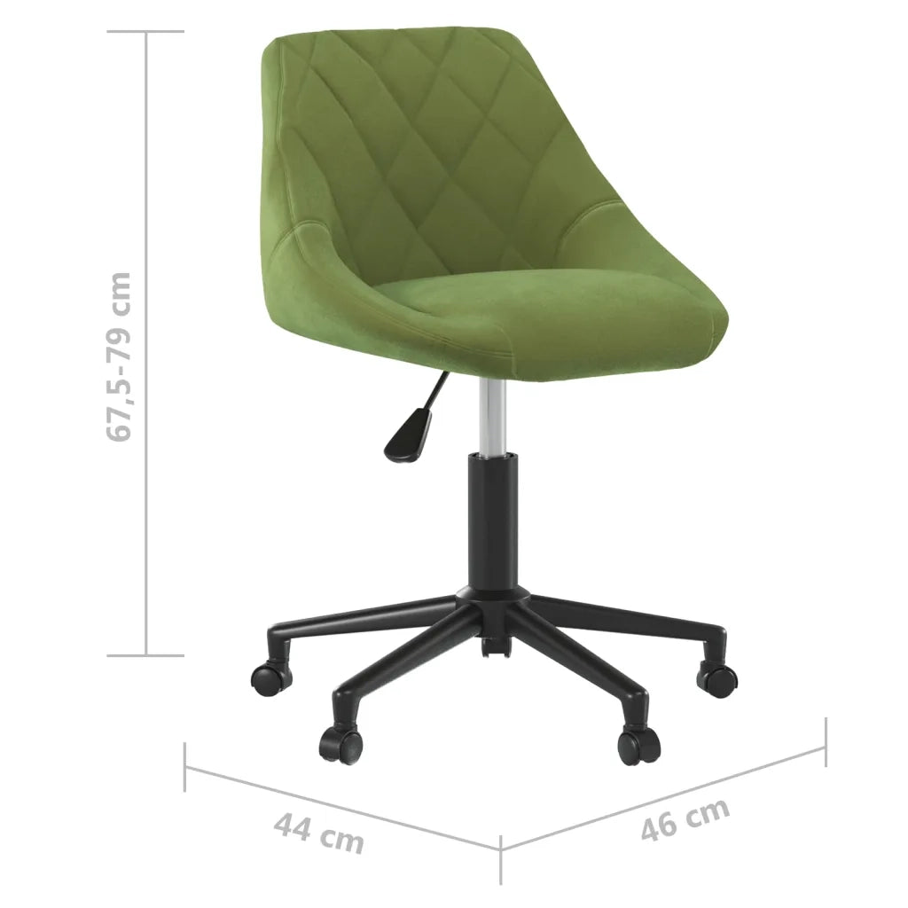 Sedia da Ufficio Girevole Verde Chiaro in Velluto 335486
