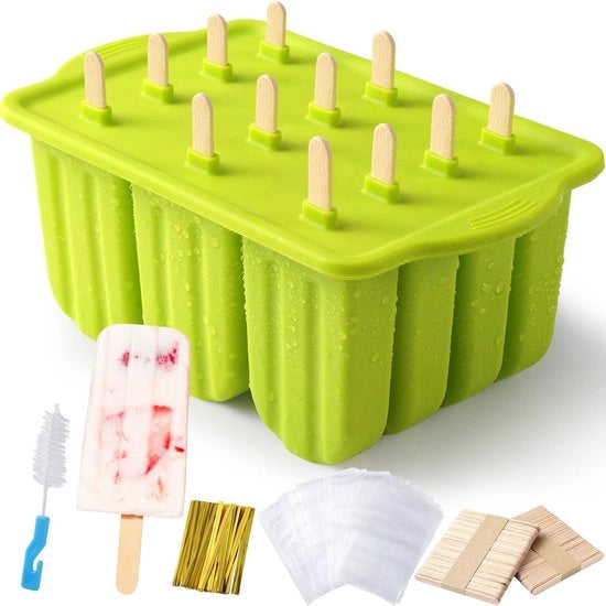 Mold Silicone per Gelato - 12 Pezzi - Igiene BPA - Adatto per Bambini - Ideale per Trattorie Estive