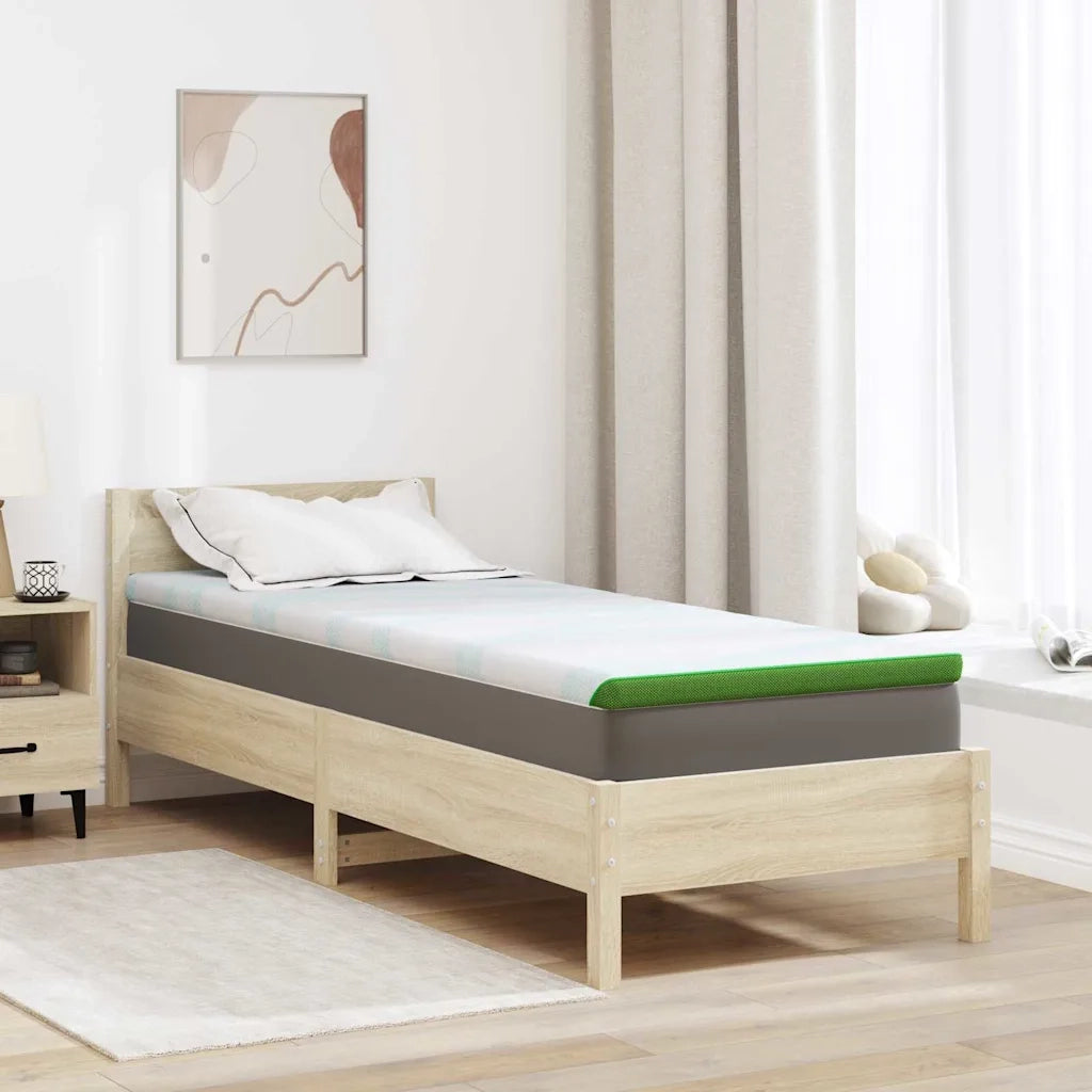 Topper per materasso Bianco e Verde 80 x 200 cm 4106166