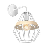 Applique da parete Milagro CLIFF legno/bianco E27 60W