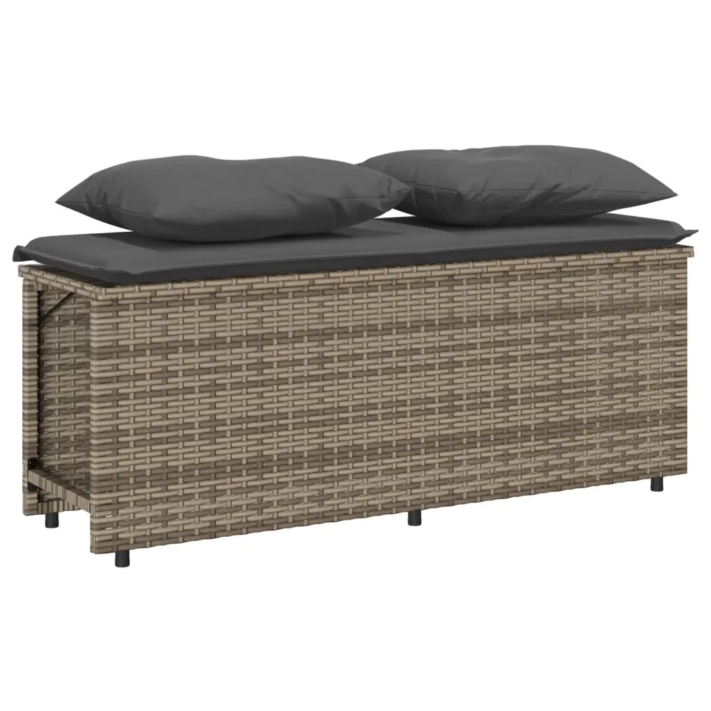 Set da Pranzo da Giardino 3 pz con Cuscini in Polyrattan Grigio 4003904