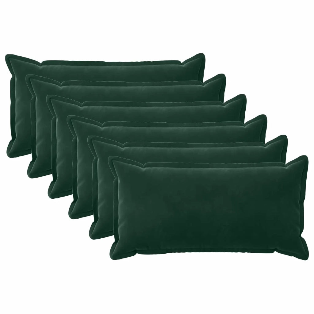 Federa 6 pcs HOUTEN Verde Scuro 40 x 70 cm Velluto 917761