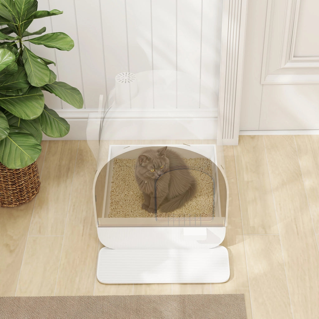 Lettiera per Gatti Chiusa ¨C Minimal ¨C Bianca e Nera, PP, 43x44x47 cm