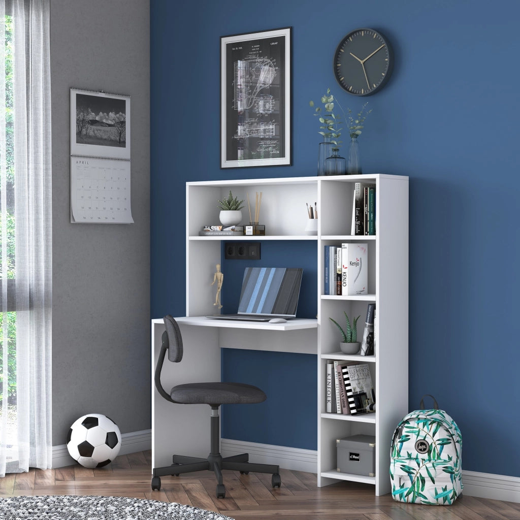 Scrivania in legno "Haham" 113 x 40 x 142 cm - Bianco