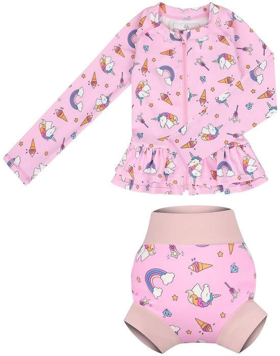 Badset UV-blocco - Rash Guard Badpak - Gilet da nuoto con maniche lunghe - Costumi da bagno con maniche lunghe - Comfortevole e stile - Tessuto rapido assorbente - Abbigliamento per il nuoto