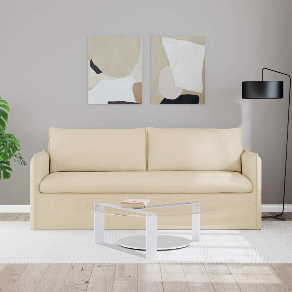 Divano Crema 196 x 82 x 85 cm Tessuto 42024530