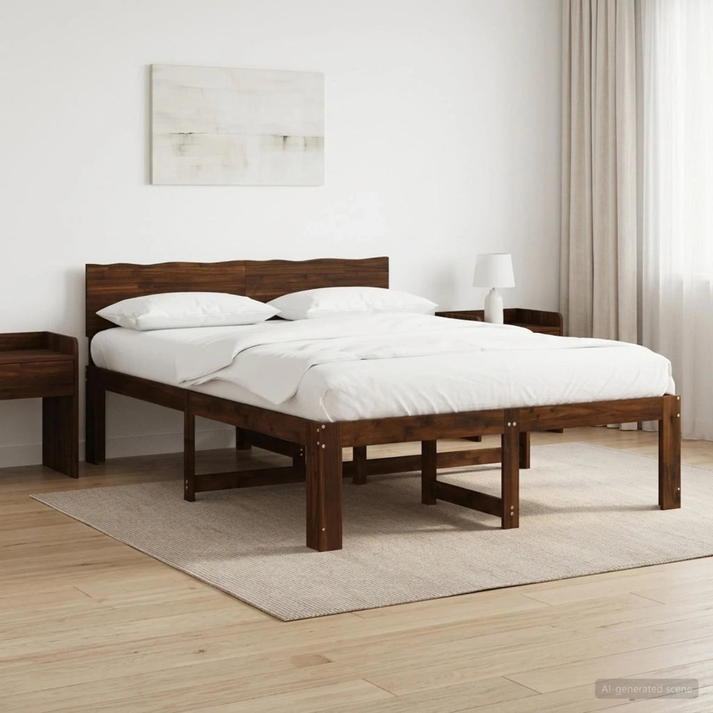 Letto matrimoniale con testiera ROSTOCK Marrone Scuro 903446