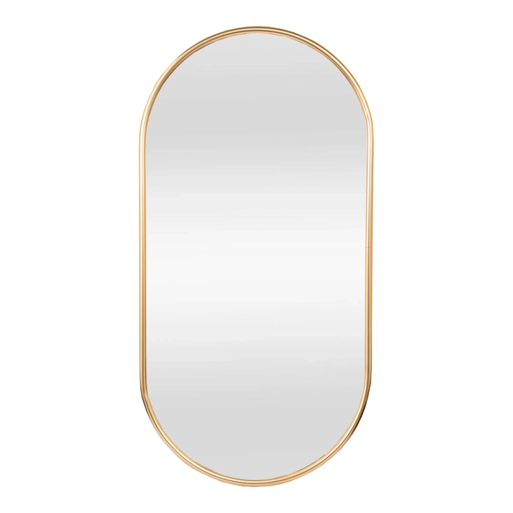 Specchio da parete ovale 40 x 80 cm oro 03_0007955