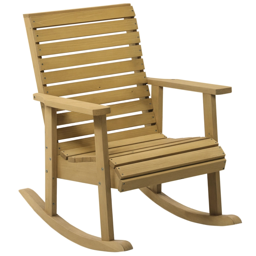 Sedia da giardino con dondolo ¨C Minimal ¨C legno naturale 64x86x85 cm